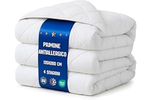 Amazinggirl Piumino letto matrimoniale o singolo 200x135 cm - trapunta tutte le stagioni et piumone leggera bianco caldo Plumino 100 x 135 cm Oeko-Tex
