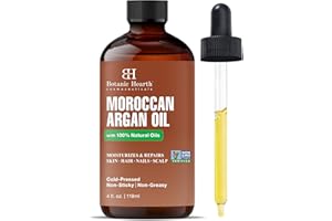 Botanic Hearth Argan-Haaröl für Erwachsene mit Feuchtigkeit, nährend, stärkend, lockiges, krauses, trockenes, strapaziertes Haar, gentechnikfrei geprüft, 4 fl oz, 1 Stück