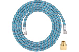 CLYDEWY Airbrush Braided Hose 6Ft 1.8m Nylon Hose with 1/8" Size Fittings on Both Ends Air Compressor Adapter Quick Release Coupling 1/8" Male to 1/4" Female for Most Airbrush Kit