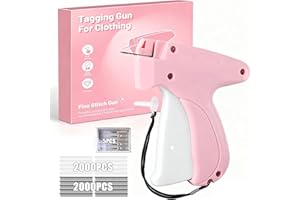 PORUPAEL Stitch Gun - Pink Micro Stitch Gun for Clothes, Quick Clothing Tagging Gun, Tag Gun for Clothing, Micro Stitch Tool with Needles and Fasteners