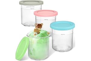 ZOSONET 4 Stück Creami Tubs für Ninja Creami Eismaschine für Ninja Maschine Zubehör Wiederverwendbar, BPA-frei Und Spülmaschinenfest, Luftdicht Und Blattfest