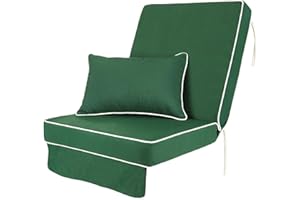 Alfresia Garden Swing Seat Cushion with Back Rest, Water Resistant Replacement Cushions for Outdoor Furniture, Luxury Style Swing Seat Cushion, Thick Luxury Foam Filling, Choice of Colours (Green)
