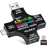 USB Tester Meter 2-in-1 USB C Current Meter Digital Multimeter Current Meter Power Meter, Voltage Voltmeter, Current, Power C