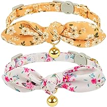 Collare Per Gatti YUDOTE Con Papillon - Cotone Morbido, Fibbia Sicurezza E Campanella, 2 Pezzi - Foto 7