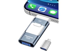 ZARMST Cle USB 256 Go, Clé USB 4 en 1 pour iOS/Pad/Android/Type C/PC, Cle USB C 3.0 Flash Drive Transfert Rapide, Clef Mémoire Externe pour Stockage Photos, Vidéos, Fichiers(Bleu)