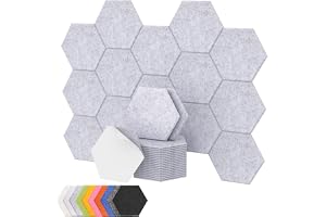 TONOR 18-pak Panele Akustyczne Samoprzylepne, 30×26×1 cm Panel Akustyczny Ścienny, Pianka Akustyczna Wysokiej Gęstości do Studia/Biura/Sypialni/Salonu, Jasnoszary