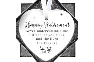VESMIGA Retirement Gifts for Woman Men Plaques 2025 - Thank You Leaving Retired Farewell Gift Ladies Colleagues Coworkers Friends Teachers Good Luck Happy Presents Heart Keepsake Ornament Decorations