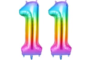 OFFCUP 40 Inch Number 11 Balloon, Large Foil Balloons, Self Inflating Helium Balloon Decorations Supplies for Boys Girls Women Men Birtyday Wedding Party Anniversary Graduation (Color, 11)