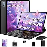 2025 Newest Tablet 10 Inch Android 14, 20GB RAM+128GB ROM (TF 2TB), Octa Core, 5G+WiFi 6 | Widevine L1 | 6000mAh | Bluetooth 