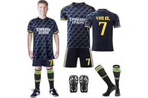 Wirhaut Fußballtrikots für Kinder Neue Saison Hause/Auswärts Fußball Trikots Shorts Socken Set für Kinder Nr.7 /Nr.5 Trikot, Fussball Jersey Trainingsanzug für Kinder Jungen