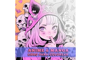 Libro para colorear anime y manga: Un extenso libro que incluye numerosas ilustraciones de personajes populares de anime y manga, creado especialmente para atraer a jóvenes, niños y adultos.