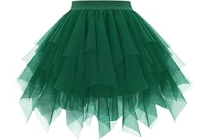 OBBUE Damen Karneval Tüll Rock 1950er Rockabilly Petticoat Tütü Rock Ballett Tütüs für Christmas Party Abschlussfeier