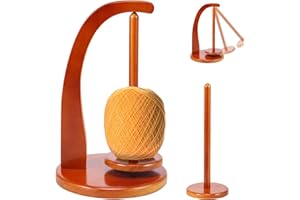 KTCINA Dérouleur de Laine Distributeur de fil en Bois pour Crochet Support de Pelote de Laine Magnétique Rotatif sans Nœuds Portable Porte Fil en Bois pour Tricot Cadeau pour Amateur de Tricot (A)