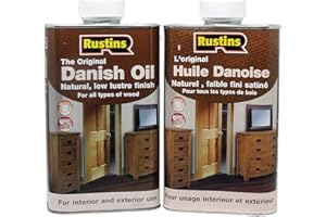 Rustins 250ml Danish Oil - L'huile danoise claire originale pour tous les types de bois - extérieur et intérieur - sécurité, nourriture et jouets