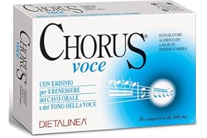 CHORUS VOCE 30 COMPRESSE | Integratore per la Voce e Gola con Erisimo e Mirra | Supporto per Corde Vocali e Mucosa Orofaringea | Rimedio naturale per la Voce | Erisimo voce Dietalinea