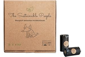 THE SUSTAINABLE PEOPLE TSP Bio-abbaubare Hundekotbeutel - OK compost HOME zertifiziert - 100% heim-kompostierbar und biologisch abbaubar - Gross, Extra Dick (18µm), Sicher & Feuchtigkeitsbeständig (18 Rollen (270 Beutel))