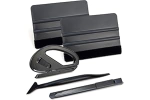 Umaki Black Car Wrap Kit Decal Applicator Auto Window Film Tools Wallpaper Tools With 7 * 10cm Felt Edge Squeegee, Mini Squeegee for Edges Full Wrap & Paper Trimmer