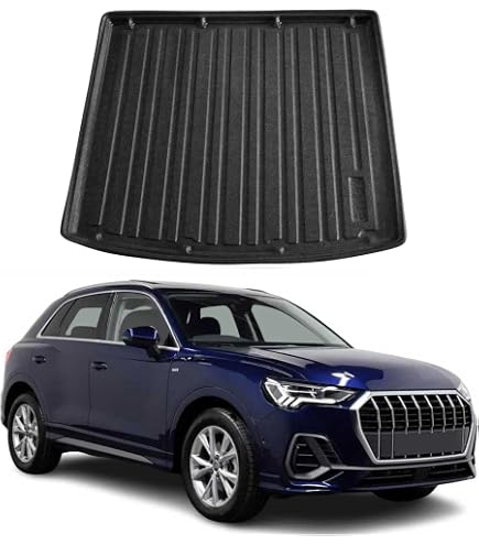 MOTOS Tapis de coffre en PE pour Audi Q3 II depuis 2019 Rendez votre voyage plus confortable grâce à ce tapis de voiture durable - Tapis de coffre de voiture
