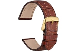 WOCCI Leather Watch Straps, Italian Leather, Embossed Alligator Grain, Choose Color & Width 14mm 18mm 19mm 20mm 21mm 22mm