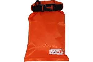 Survival Duck 1L Lightweight Dry Sack, Small Waterproof Dry Bag 1 Litre, Perfect for Keys, Cash Wallet (Orange)