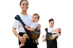 EPUNK Toddler Carrier with Adjustable Sling (135-161cm) Cotton Baby Sling Carrier for Newborn to 36 Months 20kg Ergonomic Backpack with Wide Shoulder Straps & Climbing-Grade Buckles (Mesh Yarn)