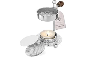 ‎INCENSERA Räucherstövchen mit Sieb - Silber Weihrauchbrenner, Vielseitig & Robust für Aromatherapie | Räuchergefäß, Weihrauchbrenner, Räucherstövchen Sieb, Incense Burner, Räuchern Zubehör