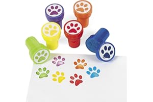 CAMA24COM Kinderstempel bunte Pfoten Tapsen in 6 verschiedenen Farben