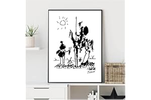 BIEMBI Pablo Picasso Croquis de Don Quichotte - Don Quijote Print, Don Quichotte Poster, Wall Art Print, Line Art Print, Picasso Artwork 40x60cm Frameless
