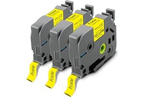 Pristar 3x Reemplazo Termorretráctil Compatible para Brother PT HSe-631 HSe631 HS-631 Cinta Negra sobre Amarilla de 11,7mm para Brother P-touch PT-E110 PT-E550W PT-E300 D210 P300BT E310BTVP E560BTVP
