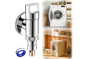 FULHANY Tap for Washing Machine - 1/2 and Device Valve - Device Valve Washing Machine - Washing Machine Tap Made of Stainless Steel with Automatic Shut-off Valve for Washing Machines Hose Connection