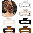 Kavya Hair Claw Clips Strong Hold Rectangle Hair Clip Matte Solid Color Hair Jaw Clamp Non-Slip Catch Hair Clips Jumbo Hair Styling Accessories For Women Girls Thick Hair(6 Colours) B - View #11