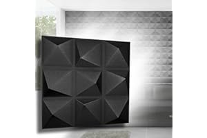 EURODECO Panneaux muraux 3D en polystyrène XPS - 50 x 50 cm - 3 mm d'épaisseur - Revêtement mural 3D moderne et panneaux de plafond - Décoration murale légère - Panneaux pour salon, chambre à coucher