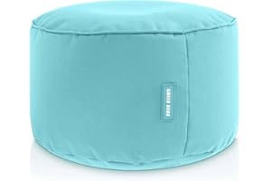 Green Bean© Sgabello a sacco 25x45cm con imbottitura in perle EPS Pouf Cuscino Poggiapiedi per poltrona a sacco Cuscino per pavimento bambini e adulti solleva le gambe siediti Acquamarina