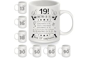 Bommex Dietro di te tutti i tuoi ricordi Tazza regalo per 19 Anni Tazzine da caffè per 19 anni per Figlia Figlio Sorella Fratello Nipote Cugina Amici Regalo d'ispirazione per il Compleanno(19-a)