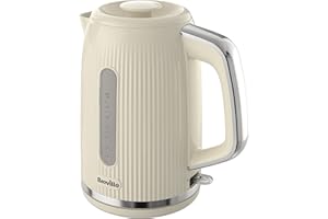 Breville Bold Vanilla Cream Electric Kettle | 1.7L | 3kW Fast Boil | Cream & Silver Chrome [VKT223]