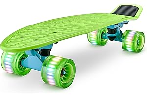 Hurtle Skateboard, Monopatin, Mini Crucero, Tabla, Plataforma de 6”, Ruedas PU con luz LED, Niños, Niñas, Adolescentes