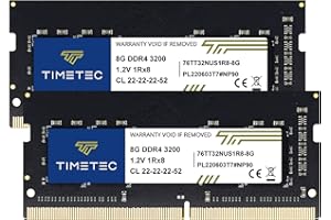 Timetec 16GB KIT (2x8GB) DDR4 3200MHz (DDR4-3200) PC4-25600 Non ECC Unbuffered 1.2V CL22 1Rx8 Single Rank 260 Pin SODIMM Laptop PC Memoria del computer Modulo RAM Aggiornamento