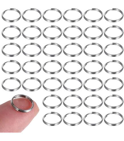 100 Mini Anelli Portachiavi In Metallo, Ø 6 Mm, A Doppio Strato, Per Gioielli Fai Da Te E Accessori (Acciaio)