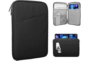 TiMOVO 9-11" Tablet-Hülle für iPad 10. Gen. 10.9“, iPad 9/8/7. Gen. 10.2", iPad Air 11/Air 5/4. Gen. 10.9", Galaxy Tab A9+/A9 Plus 11“, Schutztasche mit Tasche, Schwarz