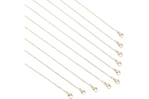 UNICRAFTALE 10pcs 40.5cm Kabelhalskette Kette Mit Karabinerverschluss Edelstahl Kabelhalskette Mit Farbe Gold Metallkette Für DIY Halskette Schmuckherstellung Breite 1.6mm