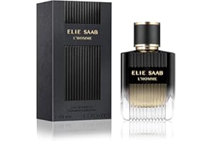 Elie Saab L’Homme 50 ml – Eau de Parfum da Uomo – Fragranza Legnosa Vetiver – Note Sofisticate di Bergamotto, Legno di Cedro, Vetiver, Patchouli e Mirra – Flacone in Vetro con Laccatura Nera Sfumata