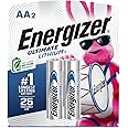 Energizer AA Lithium Batteries 2 Pack Lasts 9 Times Longer, Silver, Medium (EVEL91BP2)