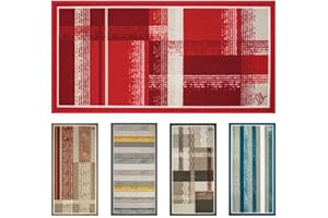 OLIVO TAPPETI OLIVO.shop NEW SMILE ELEMENT Tappeto cucina assorbente, Tappeto cucina antiscivolo lavabile, Passatoia corridoio antiscivolo, vari colori e misure. (Rosso, 40x70 cm)