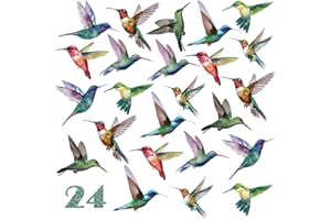 EONBES Kolibri-Fensteraufkleber zur Verhinderung von Vogelschlägen, kollisionssichere Fensteraufkleber, verhindern, dass Vögel in Fenster fliegen, 24 Stück