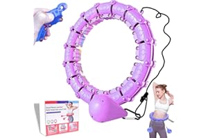 TIGAYHC Weighted Smart Hula Ring Hoops, Weighted Hula Hoop With Auto-Spinning, 24 Knots Detachable Knots & Size Adjustable Smart Hoola Hoop with 360 Auto Rotation Massage, Thin Waist Exercise