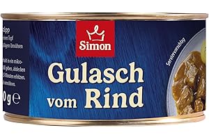 ‎SIMON SIMON Delikatess Rindergulasch 300 g I Zartes Rindfleisch in herzhafter Sauce I Fertiggericht in recyclebarer Konserve I Authentische Hausmannskost