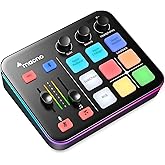 MAONO Oyun Ses Mikseri, Pro-preamp ile Ses Aray&uuml;z&uuml;, RGB, Bluetooth, Canlı Yayın i&ccedil;in 48V Phantom Power, Podcasting, İ&ccedil;erik Ol