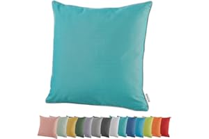 ‎HEIMTEXLAND heimtexland ® Outdoor Lounge Dekokissen Lotus Effekt wetterfest schmutz- und wasserabweisend Garten Kissen 45x45 Outdoorkissen Typ551 Türkis