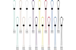 16 Stück elastische Maskenhalter kinder/Adults, Ubephant Maskenband kids/Adults mit verstärkten Knöpfen,Mehrfarbig Maskenhalter, einstellbarer Maskenkette, Maskenverlängerung, maskenverlängerungsgurt