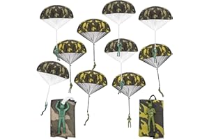 LURICO Fallschirm Spielzeug, Fallschirmspringer Hand werfen Fallschirm Outdoor Flugspielzeug Geschenk fürTeenager Draußen (10 Stück)